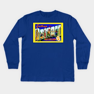 Greetings from Detroit Kids Long Sleeve T-Shirt